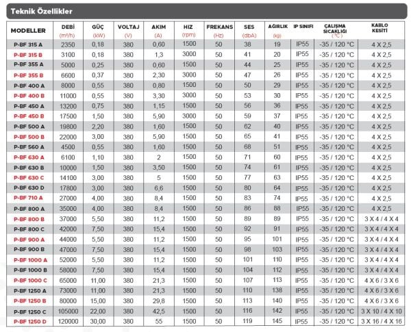 Point P-BF 630B Aksiyel Basınçlandırma Fanı 13.700 m3
