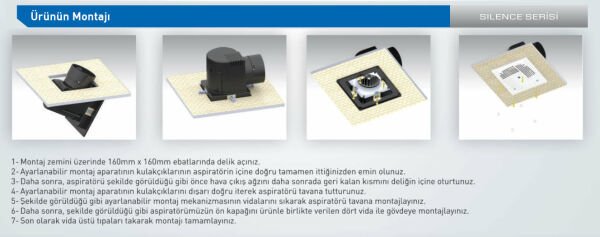 Aircol Spring Sessiz Tavan Tipi Fan 100 m3