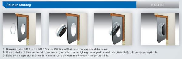Aircol 200 K Kapaklı Cam Tipi Aspiratör 520 m3